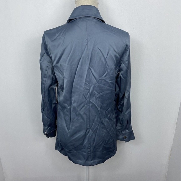 CHICOS Satin Explorer Utility Jacket 4 Pockets Chicos Sz 0 US Size 4/6 Gray NWT - Picture 4 of 9